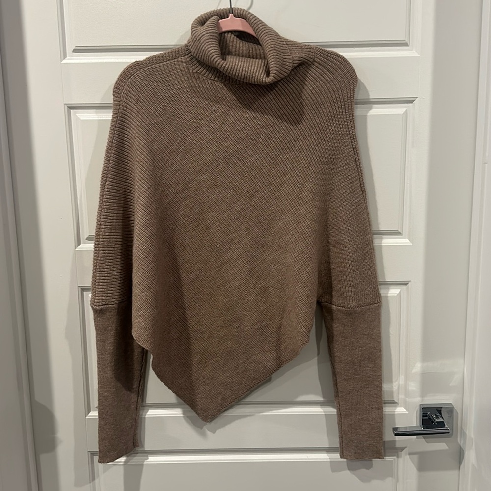 Over sized drop shoulder turtle neck sweater